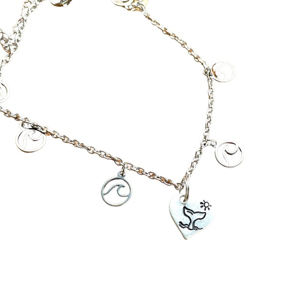 Anklets- Disc Anklet-  Hand Stamped Jewelry  - Dainty Anklet - Picture 1 of 13